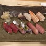鮨処藤 - 最初の五貫～お子様寿司では無く敬老寿司にも対応する柔軟な藤さん