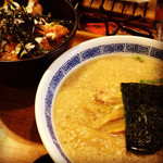隆康 - 日替りラーメンセット 山賊丼＋豚骨醤油