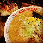 隆康 - 日替りラーメンセット キムチ丼＋味噌ラーメン