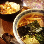 隆康 - 日替りラーメンセット 麻婆丼＋中華そば