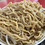 ラーメン もっけだの - 『ラーメンニンニク野菜マシマシ』の天地返し