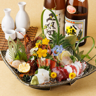 亀喜が誇る鮮魚のお造り盛り合わせ