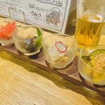 くずし割烹　ZUTTO - おまかせ酒肴4種盛り合わせ¥800 オススメ！