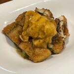 愛知　渥美産天然うなぎ　生雲丹　胡瓜と丸茄子　実山椒ソース