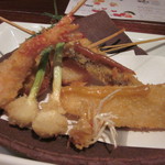 串揚げ×鉄板焼 ちゃぼうず - 旬の串揚げ盛り合わせ（3000円のコースの串揚げ　2014年2月）