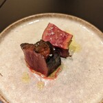 肉とワイン Jinen - 近江牛ハツ ﾋﾅﾀﾉｵﾘｰﾌﾞｵｲﾙ