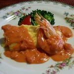 華楽 - スペシャルランチ 1,200円 - カレイのピカタ＆有頭海老のポワレ