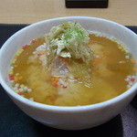 新宿割烹 中嶋 - ご飯は昆布締めのヒラメでいただく茶漬け