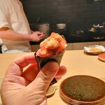 田町鮨 惠万 - 雲丹、いくら、とろたく、厚焼き玉子