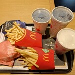 マクドナルド - 炙り醤油風 ダブル肉厚ビーフセット 、エビフィレオセット、マックシェイクバニラ