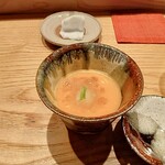 田町鮨 惠万 - かぼちゃの冷製摺り流し 鶏のジュレ