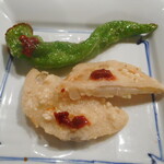 ロウホウトイ - 白海老のトースト　レンコン　甘唐辛子