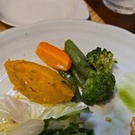 キッチン ブルー グローブ - パンプキンポテサラは、シナモンを感じる