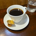 キッチン ブルー グローブ - ホットコーヒーのアップ