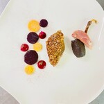 シェ オリビエ - 鳩のロースト、ビーツとルバーブ
