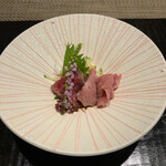 時の宿 すみれ - いちぼローストとしきんぼのお造り ポン酢で