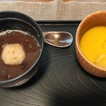 そば処たからい - ぜんざいとオレンジジュース