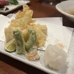 和みや 晃月 - 海老、いか、白身魚の天ぷら
