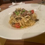 Osteria Barababao - 本日のパスタ。ローズマリー香るリングイネ。