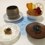 Restaurant KAITO - お楽しみ：とても可愛い小さな突き出し４種。ポエムを感じますョ！