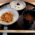 天ぷら浅沼 - かき揚げ丼と蜆赤出し、香の物