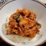 天ぷら浅沼 - 小海老・小柱・いんげんのかき揚げ