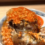 炭焼 おかげさん - 鶏そぼろ丼卵黄醤油漬け