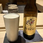 すし 開 - エビスビール　小瓶　850円
