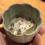 炭焼 おかげさん - 高坂鶏白肝刺し淡雪塩