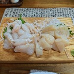 甚八 - 平目刺、ホタテ刺