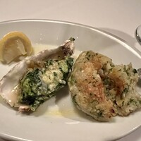 ルース クリス ステーキハウス - マッシュルームのクラブミード詰め＆オイスターロックフェラー