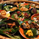 山ごぼう - 籠盛り前菜。相変わらず美しい。