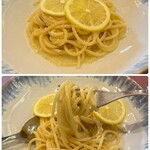 リストランテ クラシコ - パスタは太めのスパゲッティ。
      もっちりした食感で…まるで生パスタのよう！(*ﾟ∀ﾟ*)
      確認すると、なんと！(ﾟДﾟ)乾麺だそうで… 
      このもっちり感は驚きです！(´⊙ω⊙`)
      茹で方の違いなのでしょうね〜♡