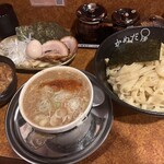 麺の蔵 かめだ屋 - 濃厚つけそば、トッピング全部のせ