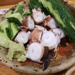 ふぐ料理・鮨 光 - ぶつ切りジダコ…豪快です（笑）