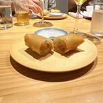 茶月斎 - タラバガニの外子と道産生ハム、キャベツの春巻き