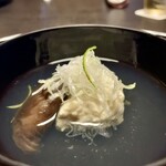 亀の井別荘 - 帆立真丈と大分椎茸