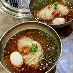 きわめ - おまかせコースの〆の冷麺（シェアするタイプ）