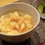 天ぷら初穂 - ・天茶 (海老と貝柱のかき揚げ)