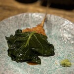 大衆寿司酒場 黒澤商店 - アジフライ×野沢菜