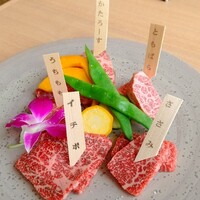 尾崎牛焼肉 銀座 ひむか - 黒毛和牛特選2種（イチボ、ささみ）＆尾崎牛厳選3種（うちもも、肩ロース、ともばら）