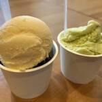 おおむら夢ファームシュシュ　アイス工房 - ゴロゴロブルーベリー、そのぎ茶