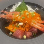 定越食堂 - 海鮮部分のアップ