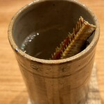 日本料理 新茶家 - 鮎の骨酒　芳ばしい