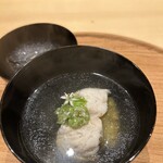 日本料理 新茶家 - スズキとオクラ、韮の花、フィレンツェの貴婦人