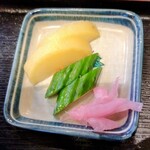 つるや - 二段丼(並)のお新香