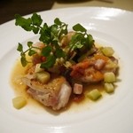 香材創作食房 アーユ - 2014.4月3240円コース　鶏肉のコンソメ風味