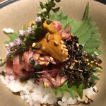 すきや 川また - 生肉と雲丹のお茶漬け