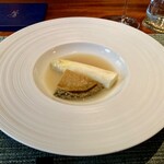 蒼 - 黒鮑 白アスパラ 自家製バター