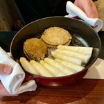 蒼 - 黒鮑 白アスパラ 自家製バター